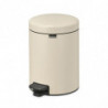 Cos de gunoi cu pedala Brabantia NewIcon 1005527, 5 L, Inchidere lina, Baza antiderapanta, Bej