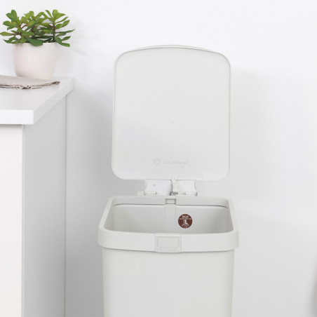 Coș cu pedală Brabantia StepUp 1005556, 40 L, Materiale ecologice, Deschidere mare, Gri deschis