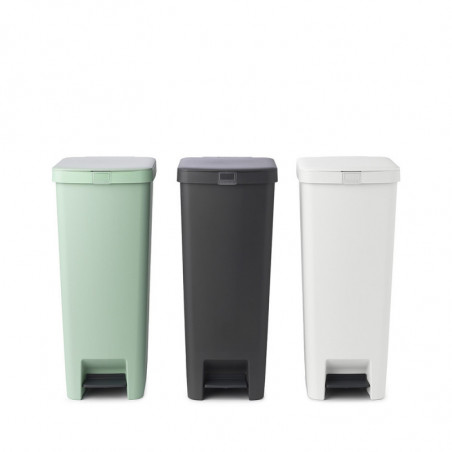Coș cu pedală Brabantia StepUp 1005556, 40 L, Materiale ecologice, Deschidere mare, Gri deschis