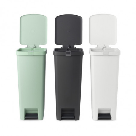Coș cu pedală Brabantia StepUp 1005556, 40 L, Materiale ecologice, Deschidere mare, Gri deschis