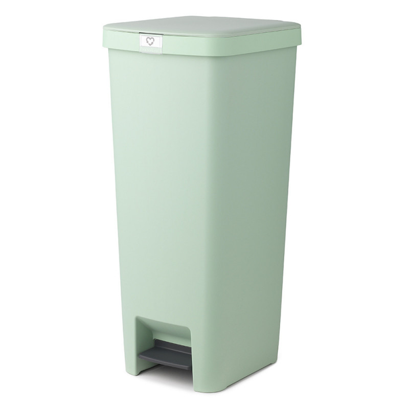 Coș cu pedală Brabantia StepUp 1005558, 40 L, Materiale ecologice, Deschidere mare, Verde deschis