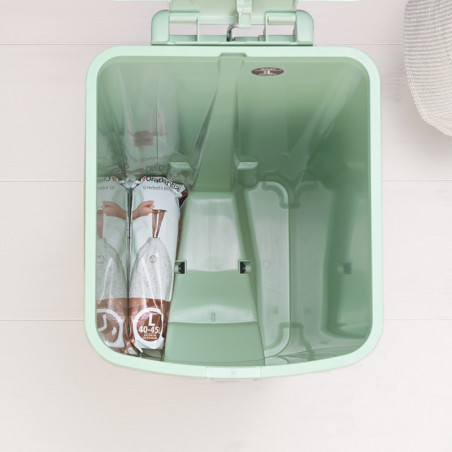 Coș cu pedală Brabantia StepUp 1005558, 40 L, Materiale ecologice, Deschidere mare, Verde deschis