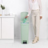 Coș cu pedală Brabantia StepUp 1005558, 40 L, Materiale ecologice, Deschidere mare, Verde deschis