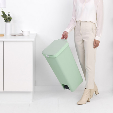 Coș cu pedală Brabantia StepUp 1005558, 40 L, Materiale ecologice, Deschidere mare, Verde deschis