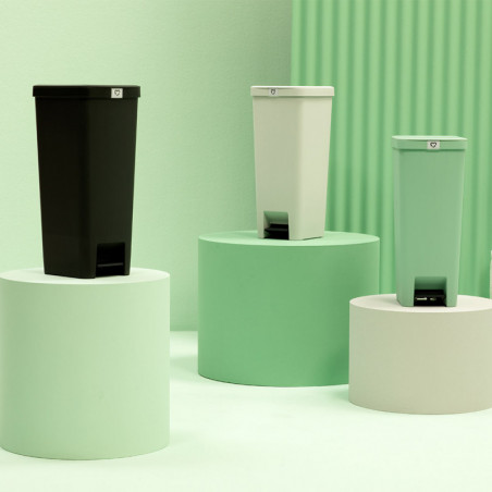 Coș cu pedală Brabantia StepUp 1005558, 40 L, Materiale ecologice, Deschidere mare, Verde deschis
