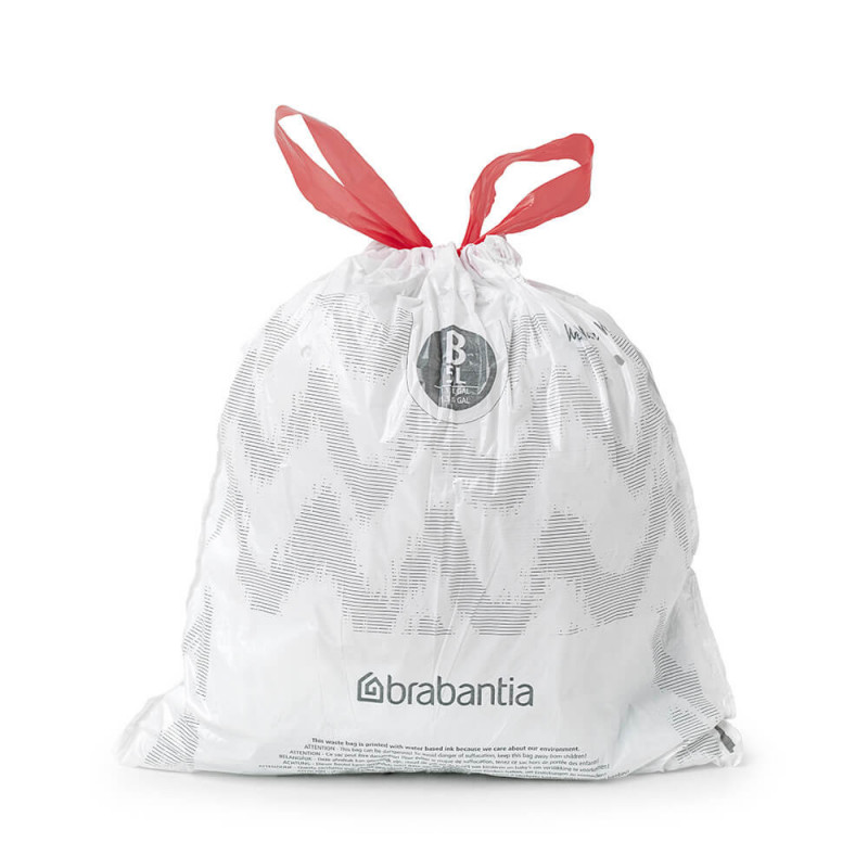 Brabantia PerfectFit pungi pentru coșuri de gunoi 1005562, dimensiune B, 5 l, 10 buc, alb