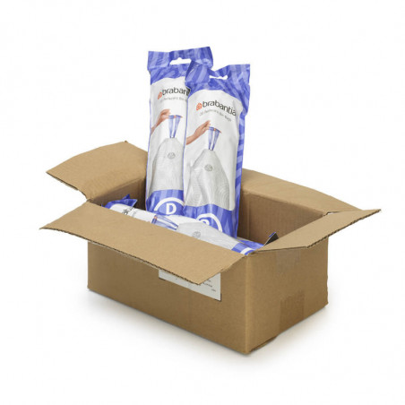 Saci de gunoi Brabantia PerfectFit Sort&Go/Built-In 1005569, Dimensiune D, 15-20 L, 120 buc, Alb