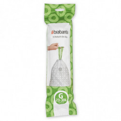 Saci de gunoi Brabantia PerfectFit NewIcon/Touch 1005570, Marimea G, 23-30 L, 10 buc, Alb