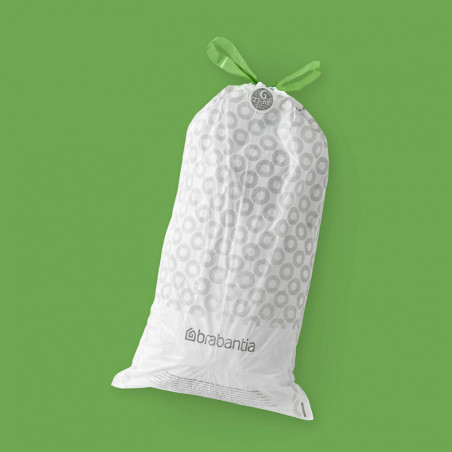 Saci de gunoi Brabantia PerfectFit NewIcon/Touch 1005570, Marimea G, 23-30 L, 10 buc, Alb