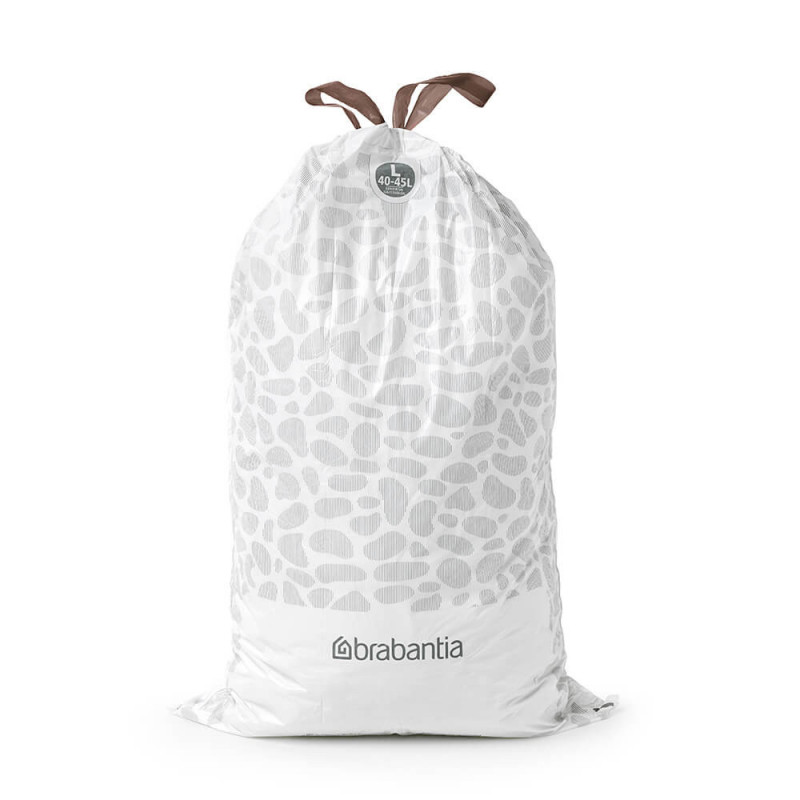 Saci de gunoi Brabantia PerfectFit FlatBack+/Touch 1005574, Dimensiune L, 40-45 L, 20 buc, Alb