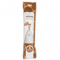 Saci de gunoi Brabantia PerfectFit NewIcon/Bo 1005581, Dimensiune X, 10-12 L, 10 buc, Alb