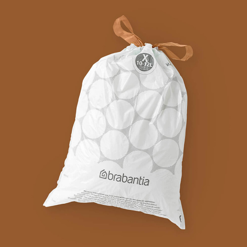 Saci de gunoi Brabantia PerfectFit NewIcon/Bo 1005581, Dimensiune X, 10-12 L, 10 buc, Alb
