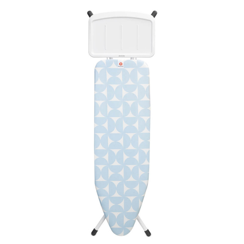 Masa de calcat Brabantia B 1005619, 124x38 cm, 7 pozitii de reglare, Suport generator de abur, Albastru deschis