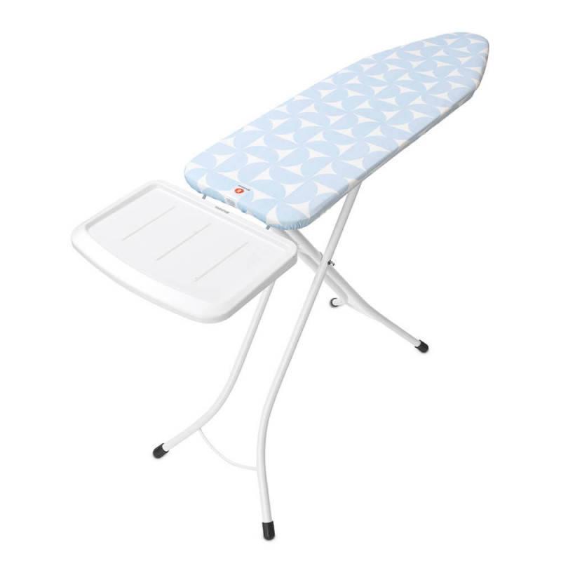 Masa de calcat Brabantia B 1005619, 124x38 cm, 7 pozitii de reglare, Suport generator de abur, Albastru deschis