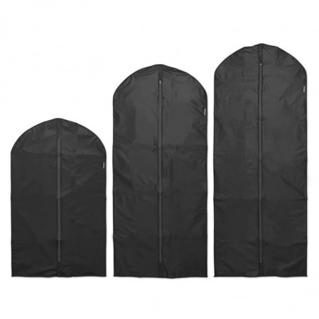 Set 3 huse pentru haine Brabantia 1005662, M/L/XL, 60x100/135/150 cm, Fermoar, Negru