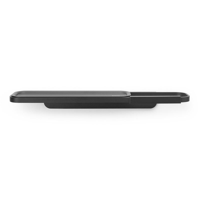 Suport hârtie igienică cu raft Brabantia MindSet 1005667, Instalare ușoară, Acoperire minerală, Gri închis