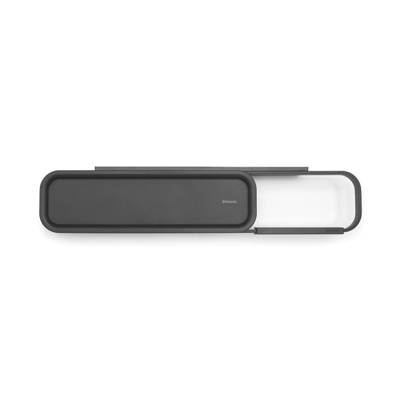 Suport hârtie igienică cu raft Brabantia MindSet 1005667, Instalare ușoară, Acoperire minerală, Gri închis