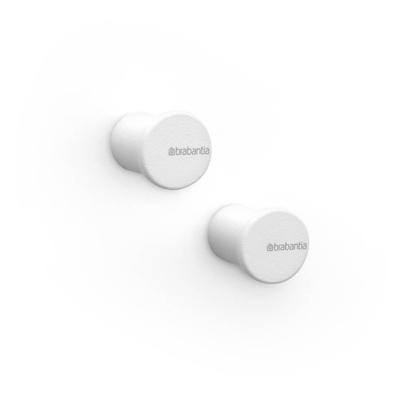 Set 2 agatatori prosoape Brabantia MindSet 1005681, Acoperire mineral, Kit de montare inclus, Pana la 2 kg, Alb