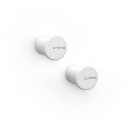Set 2 agatatori prosoape Brabantia MindSet 1005681, Acoperire mineral, Kit de montare inclus, Pana la 2 kg, Alb