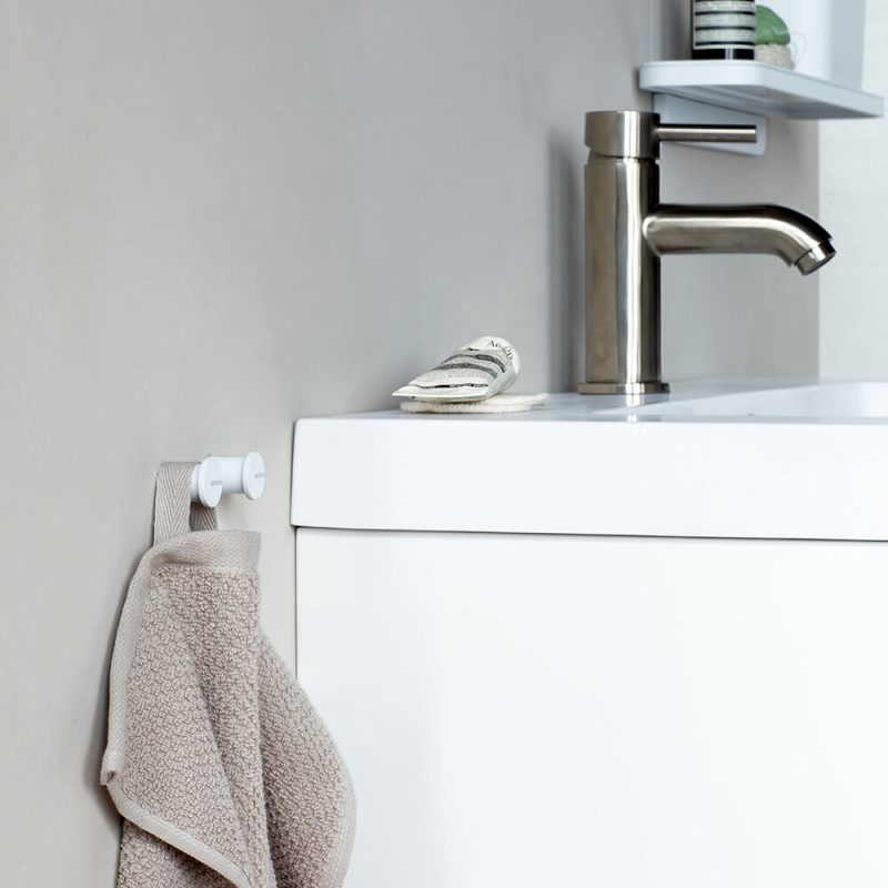 Set 2 agatatori prosoape Brabantia MindSet 1005681, Acoperire mineral, Kit de montare inclus, Pana la 2 kg, Alb
