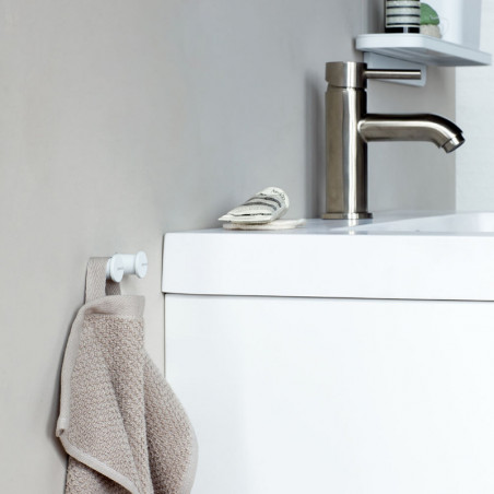Set 2 agatatori prosoape Brabantia MindSet 1005681, Acoperire mineral, Kit de montare inclus, Pana la 2 kg, Alb
