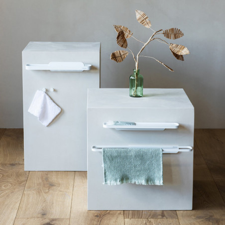 Set 2 agatatori prosoape Brabantia MindSet 1005681, Acoperire mineral, Kit de montare inclus, Pana la 2 kg, Alb