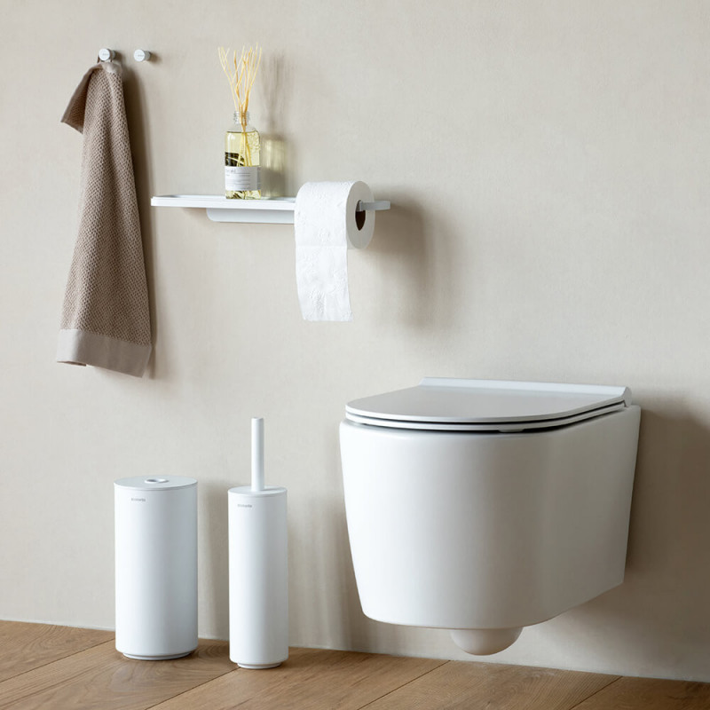 Set 2 agatatori prosoape Brabantia MindSet 1005681, Acoperire mineral, Kit de montare inclus, Pana la 2 kg, Alb