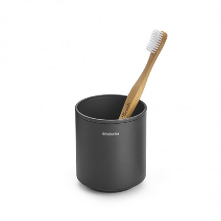 Brabantia MindSet suport periuță de dinți 1005684, Curățare ușoară, Deschidere largă, Acoperire minerală, Gri închis