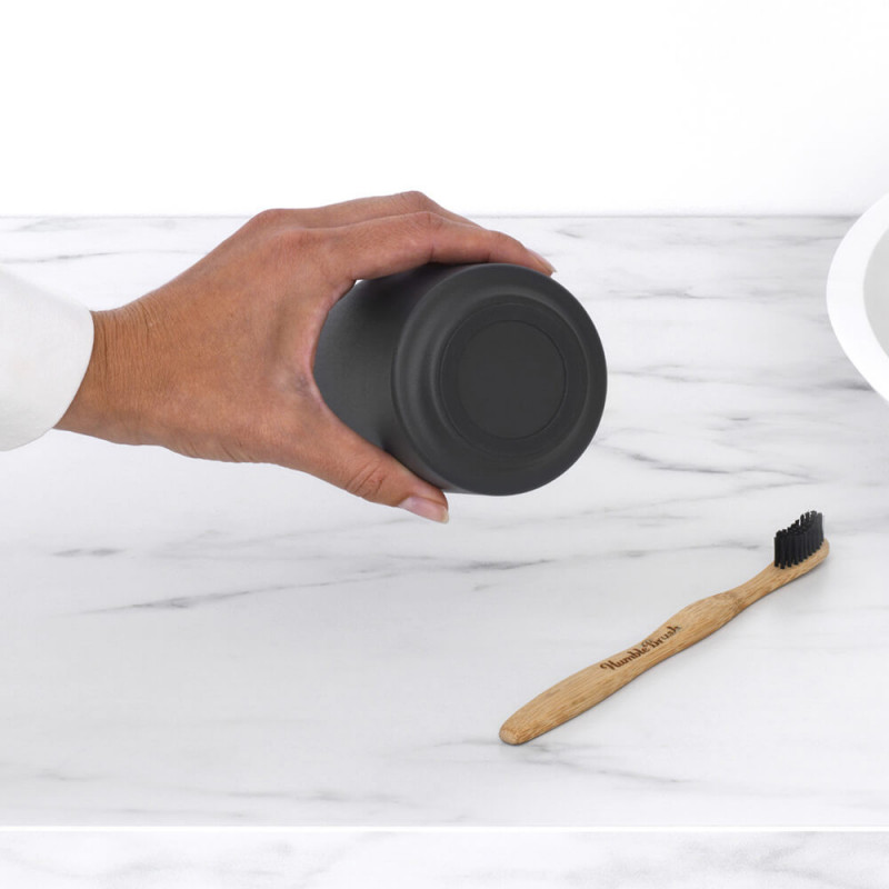 Brabantia MindSet suport periuță de dinți 1005684, Curățare ușoară, Deschidere largă, Acoperire minerală, Gri închis