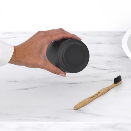Brabantia MindSet suport periuță de dinți 1005684, Curățare ușoară, Deschidere largă, Acoperire minerală, Gri închis