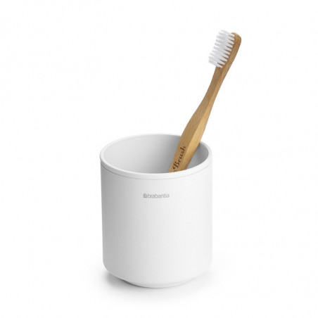 Brabantia MindSet suport periuță de dinți 1005685, Curățare ușoară, Deschidere largă, Acoperire minerală, Alb