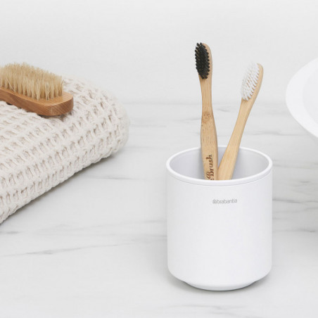 Brabantia MindSet suport periuță de dinți 1005685, Curățare ușoară, Deschidere largă, Acoperire minerală, Alb