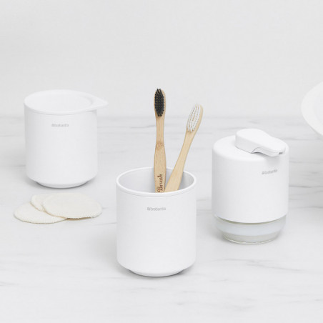 Brabantia MindSet suport periuță de dinți 1005685, Curățare ușoară, Deschidere largă, Acoperire minerală, Alb
