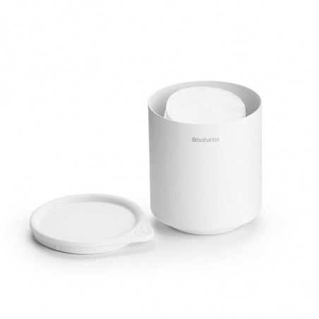 Cutie depozitare baie Brabantia MindSet Mineral 1005687, Baza antiderapanta, Finisaj mineral, Alb