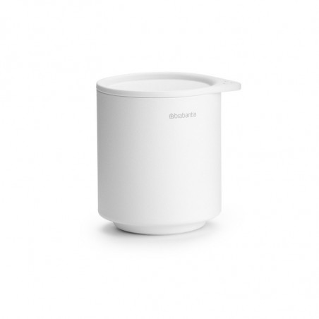 Cutie depozitare baie Brabantia MindSet Mineral 1005687, Baza antiderapanta, Finisaj mineral, Alb