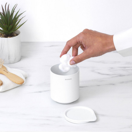 Cutie depozitare baie Brabantia MindSet Mineral 1005687, Baza antiderapanta, Finisaj mineral, Alb