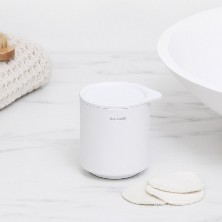 Cutie depozitare baie Brabantia MindSet Mineral 1005687, Baza antiderapanta, Finisaj mineral, Alb