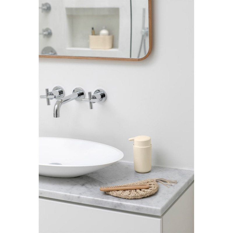 Dozator pentru sapun lichid Brabantia ReNew 1006264, 250 ml, Baza antiderapanta, Fara picurare, Bej