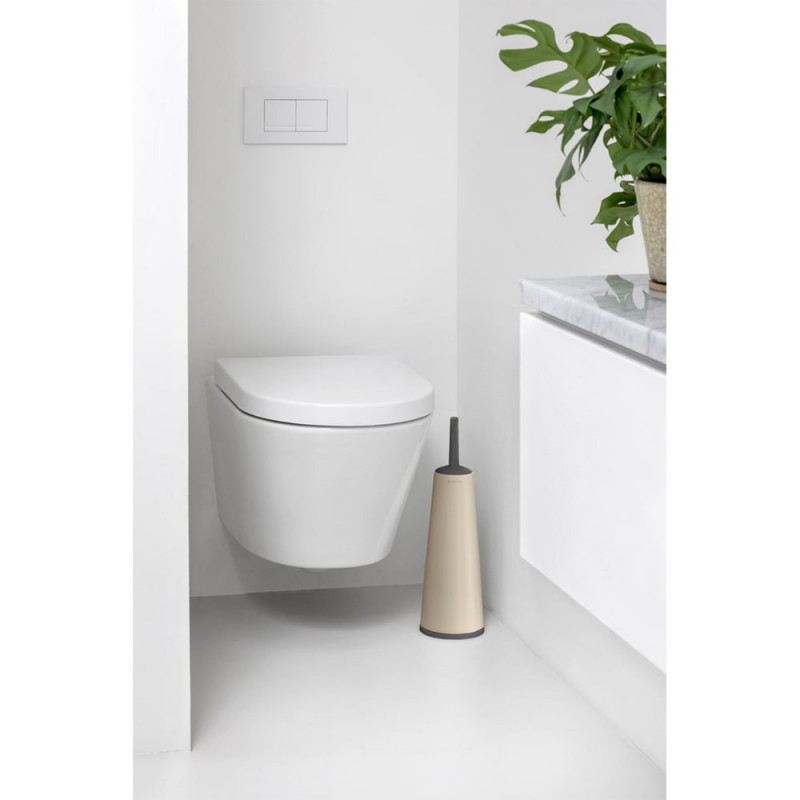 Perie pentru toaleta Brabantia ReNew 1006277, 42 cm, Design discret, Bej