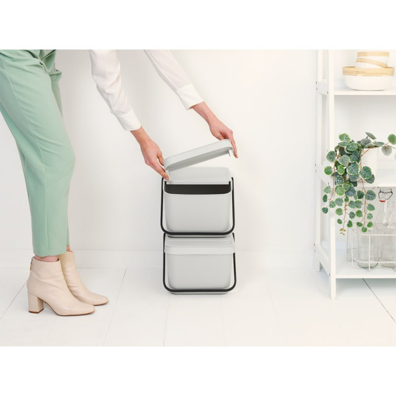 Cos depozitare Brabantia Sort&Go 1006312, 20 L, 22,5x45x28 cm, Stivuibil, Plastic, Gri