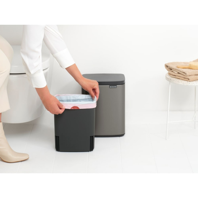 Cos de gunoi Brabantia Bo Small 1006628, 7 L, Deschidere lina si silentioasa, Baza antiderapanta, Gri