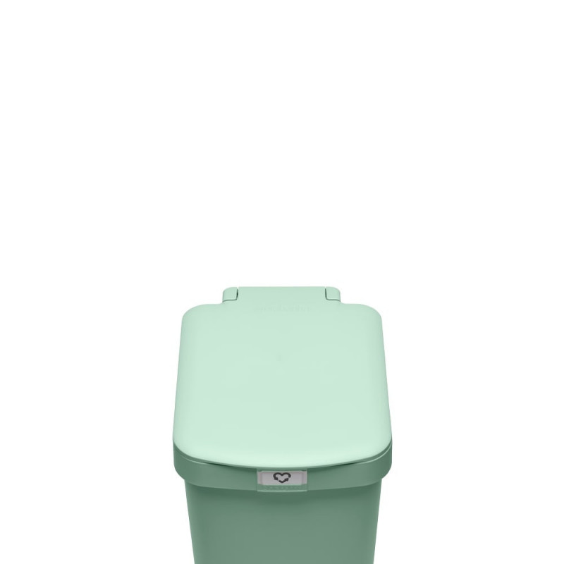Coș cu pedală Brabantia StepUp 1008481, 16 L, Materiale ecologice, Deschidere mare, Verde deschis