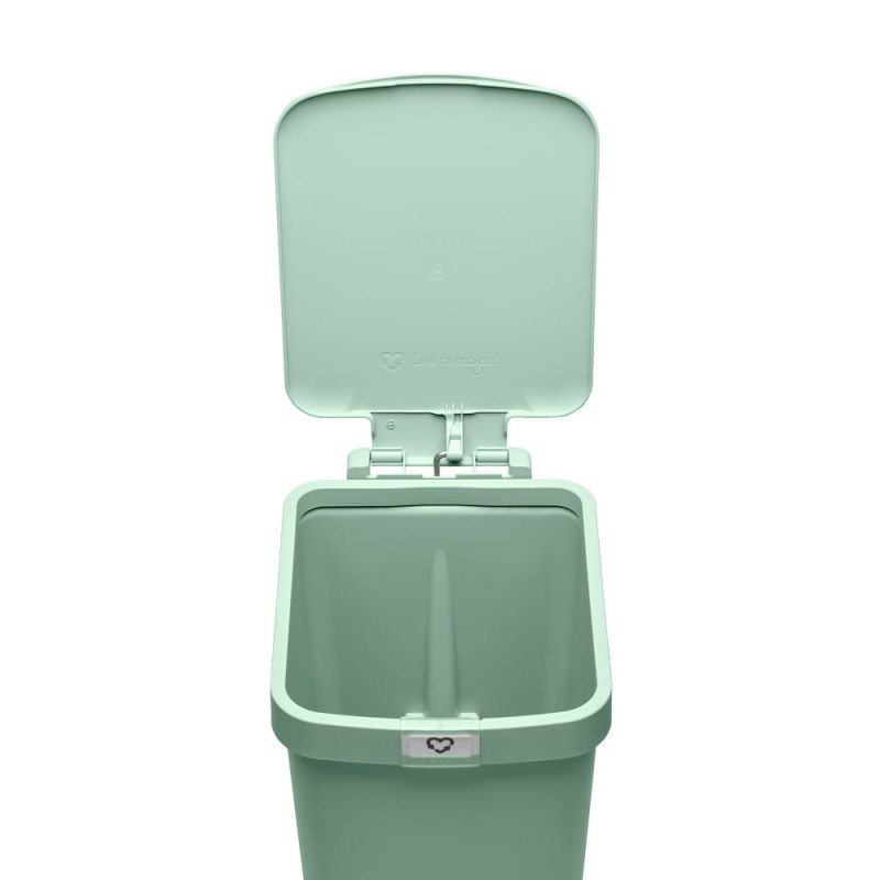 Coș cu pedală Brabantia StepUp 1008481, 16 L, Materiale ecologice, Deschidere mare, Verde deschis