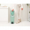 Coș cu pedală Brabantia StepUp 1008481, 16 L, Materiale ecologice, Deschidere mare, Verde deschis