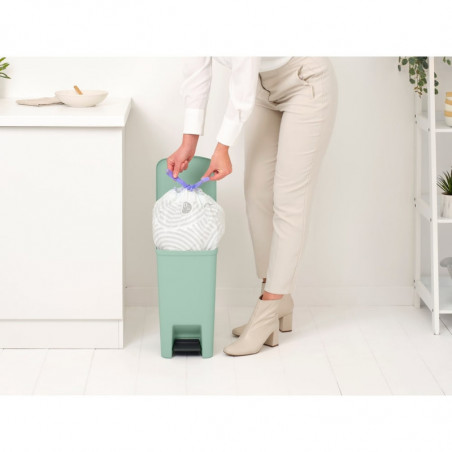 Coș cu pedală Brabantia StepUp 1008481, 16 L, Materiale ecologice, Deschidere mare, Verde deschis