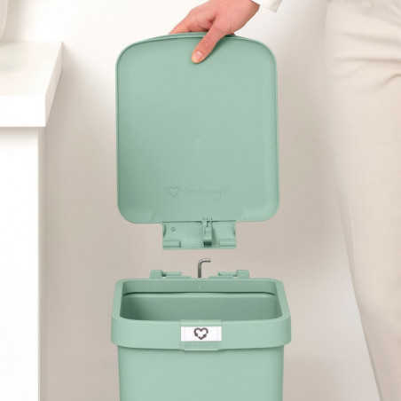 Coș cu pedală Brabantia StepUp 1008481, 16 L, Materiale ecologice, Deschidere mare, Verde deschis