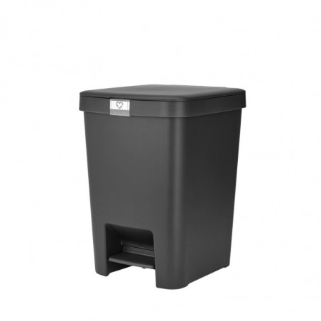 Coș cu pedală Brabantia StepUp 1008482, 25 L, Materiale ecologice, Deschidere mare, Gri închis