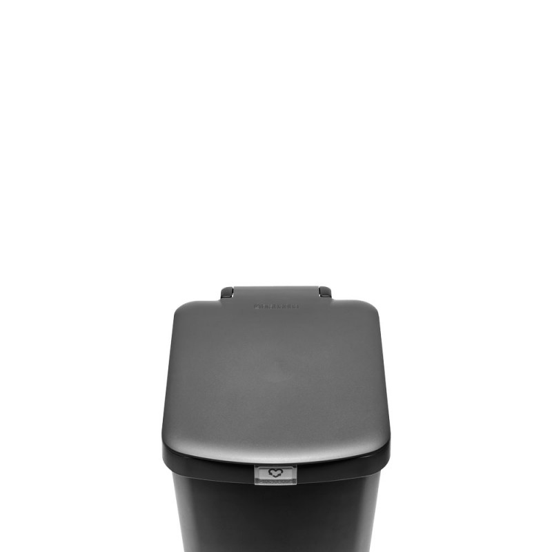 Coș cu pedală Brabantia StepUp 1008482, 25 L, Materiale ecologice, Deschidere mare, Gri închis