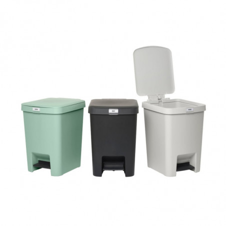 Coș cu pedală Brabantia StepUp 1008482, 25 L, Materiale ecologice, Deschidere mare, Gri închis