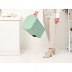 Coș cu pedală Brabantia StepUp 1008484, 25 L, Materiale ecologice, Deschidere mare, Verde deschis